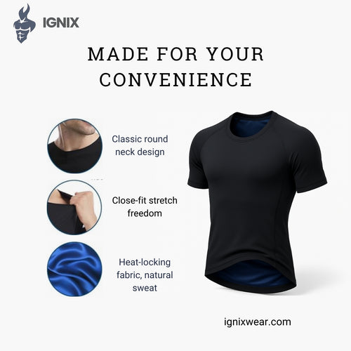 IGNIX sauna-effect training t-shirt in black