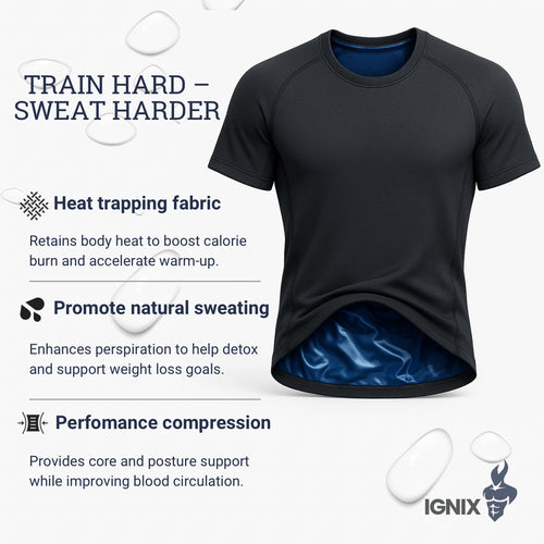 IGNIX sauna-effect single black t-shirt for training
